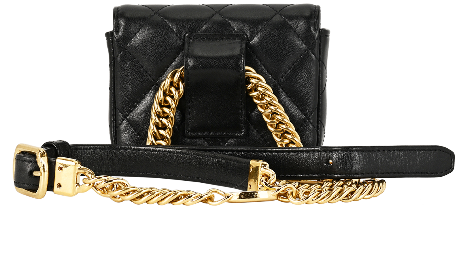 Micro Belt Bag, &pound;1,600, Handbags, Black, Lambskin Leather, Back view